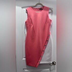 Tommy Hilfiger Asymmetrical Pink and White Dress